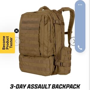 Rugged Tan 3-Day Assault Backpack